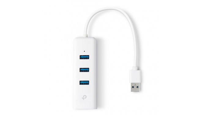 TP-Link UE330 juhtmega USB 3.2 Gen 1 (3.1 Gen 1) Type-A valge sülearvuti dokk/portide replikator