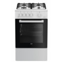 Beko FSG52020FW cooker Freestanding cooker Gas Black, White