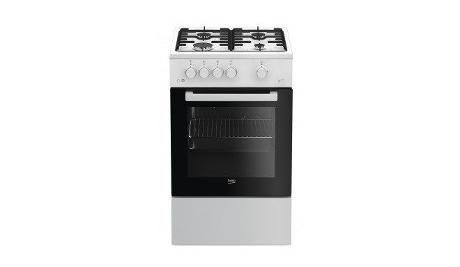 Beko FSG52020FW cooker Freestanding cooker Gas Black, White