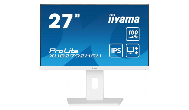 "68,6cm/27"" (1920x1080) iiyama Prolite XUB2792HSU-W6 16:9 FHD IPS 100Hz 0,4ms HDMI DP USB LS Pivot 