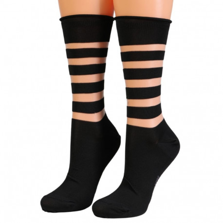 SOKISAHTEL TAGNE musta värvi triibulised sokid 444