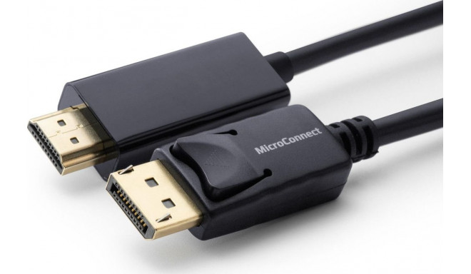 MicroConnect DisplayPort - HDMI kaabel 10m must
