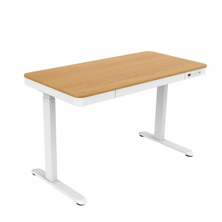 Tuckano Electric Height Adjustable Desk ET119W-C White/Oak. Desk top dimensions 120 x 60cm.