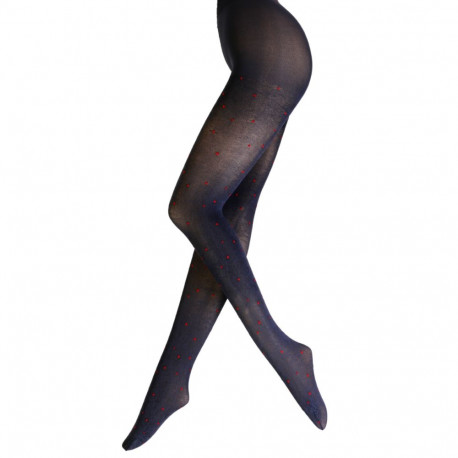 SOKISAHTEL GINERVA tumehallid punaste täppidega sukkpüksid 424