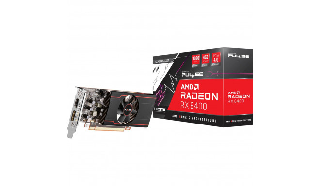 SAPPHIRE Radeon RX 6400 PULSE GAMING, graphics card (RDNA 2, GDDR6, 1x DisplayPort, 1x HDMI)