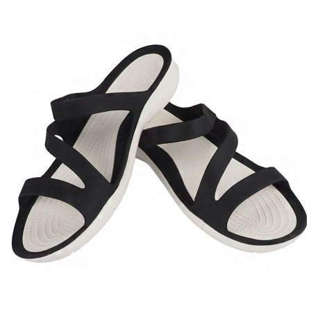 Klapki damskie Crocs Swiftwater Sandal W czarno-białe 203998 066 38-39