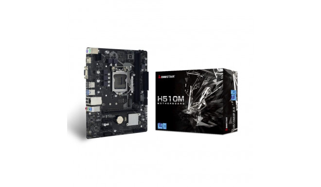 Mainboard|BIOSTAR|Intel H510|LGA1200|MicroATX|Memory DDR4|Memory slots 2|2xPCI-Express 3.0 1x|1xPCI-