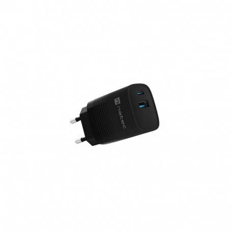 USB CHARGER NATEC RIBERA GAN 1X USB-A + 1X USB-C 30W BLACK