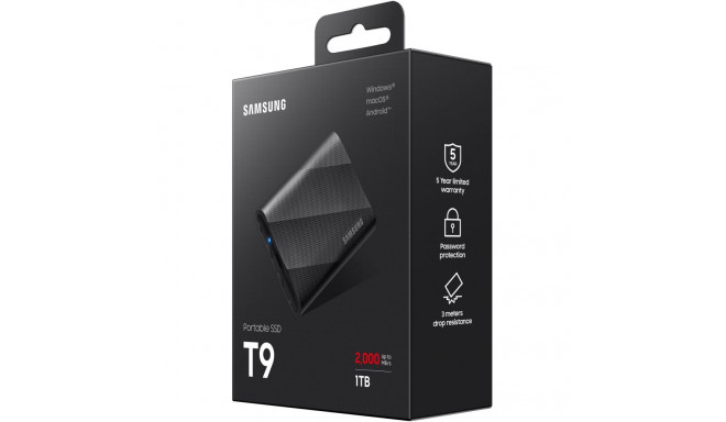 "1TB Samsung Portable T9 USB 3.2 Gen2 Black retail"