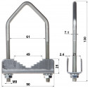 U-bolt clamp OZ-60/M8