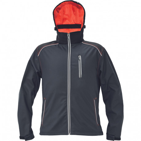 Cerva Knoxfield softshell jakk must oranž EOL 3XL