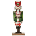 Decorative Figure Nutcracker Black Red Green Wood 8 x 40 x 15 cm (12 Units)