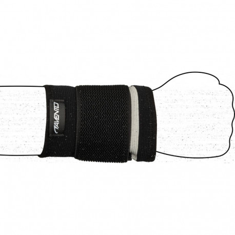 AVENTO Wristband with elastic strap Black/Silver grey S/M