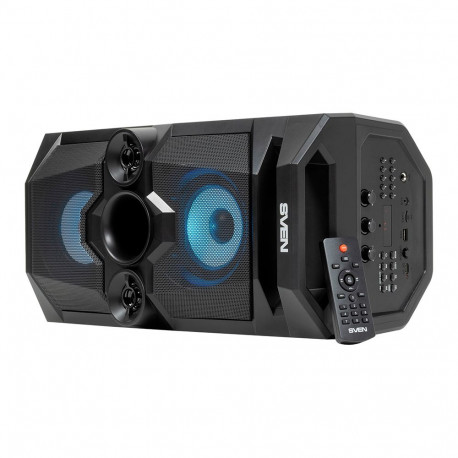 SVEN PS-655 2x25W; LED display; TWS; FM radio; AUX; USB/SD-card support;Lighting; Microphone input (