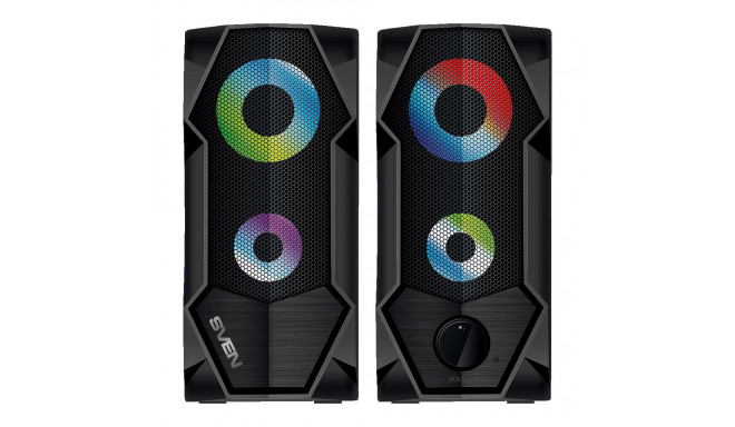 2.0 speakers SVEN 410, black, USB, power output 2x3W (RMS), light, producing sound in a range of 80 