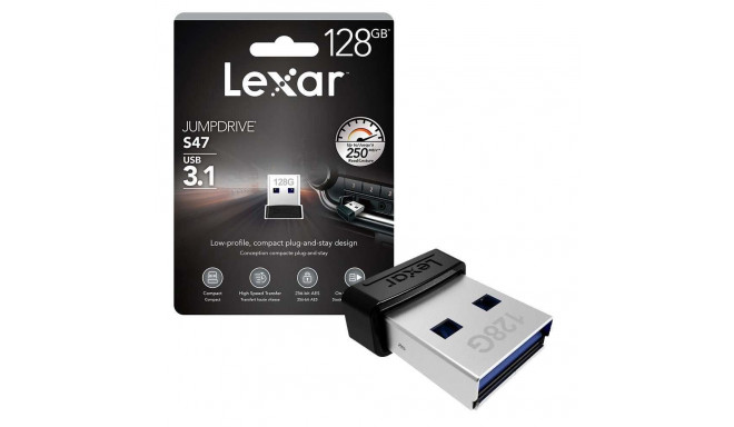 MEMORY DRIVE FLASH USB3 128GB/S47 LJDS47-128ABBK LEXAR