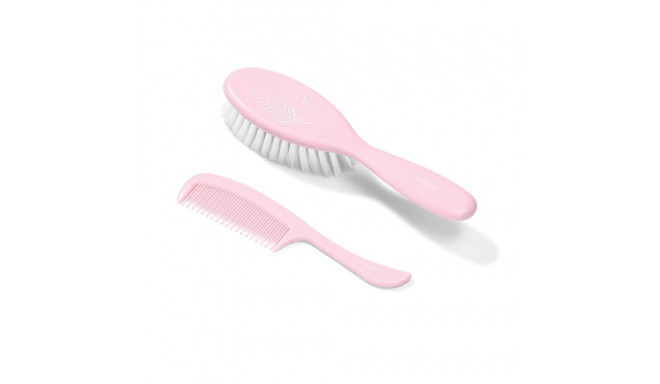 Babyono hairbrush and comb super soft bristle pink 569/03