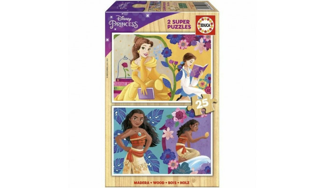 2 Pužļu Komplekts Disney Princess Bella + Vaiana 25 Daudzums