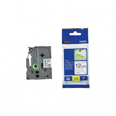 Kleepkirjalint Brother TZE-S231 Strong Adhesive valge, must tekst, laius 12mm