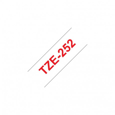Kleepkirjalint Brother TZE-252 valge, punane tekst, laius 24mm
