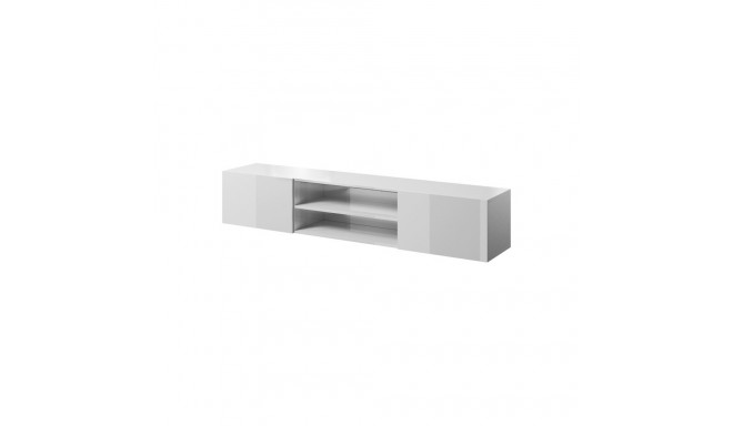 RTV cabinet SLIDE 200K 200x40x37 cm all glossy white