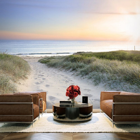 Fototapeet - Morning walk on the beach - 350x245