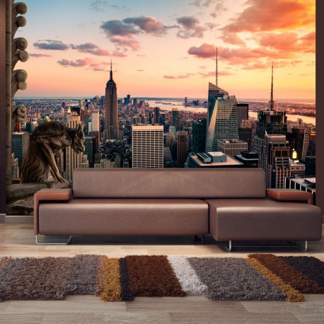 Fototapeet - New York: The skyscrapers and sunset - 150x105