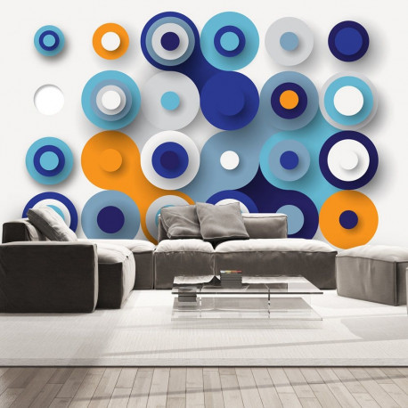 Fototapeet - Geometry Of Blue Wheels - 250x175