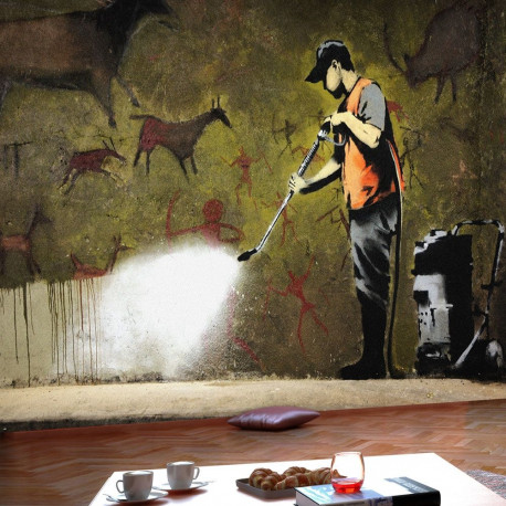 Fototapeet - Banksy - Cave Painting - 400x280