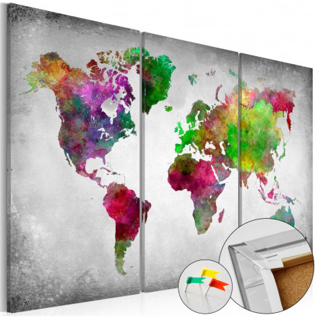 Pilt korgil - Diversity of World [Cork Map] - 120x80