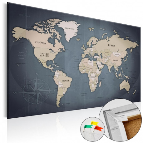 Pilt korgil - Shades of Grey [Cork Map] - 60x40