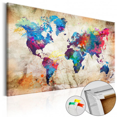Pilt korgil - World Map: Urban Style  [Cork Map] - 120x80