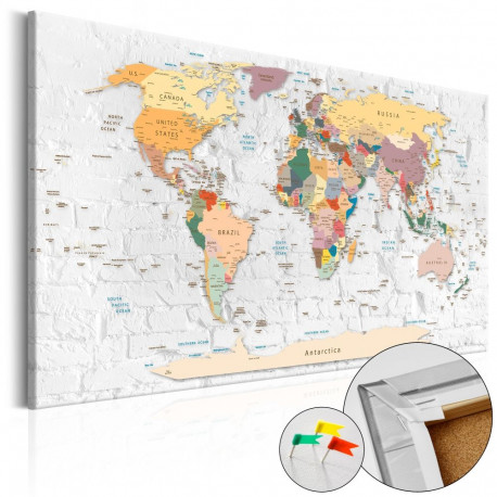 Pilt korgil - World's Walls [Cork Map] - 90x60