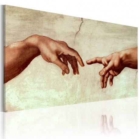 Käsitsi maalitud seinapilt - The creation of Adam: fragment of painting - 120x60