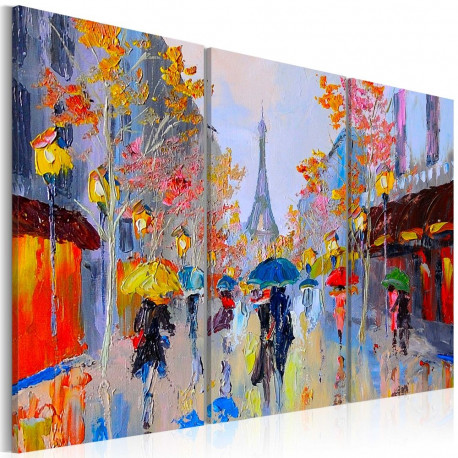 Käsitsi maalitud seinapilt - Rainy Paris - 60x40