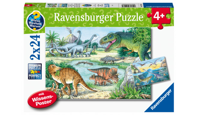 Ravensburger pusle 2x24 tk Eelajaloo dinosaurused