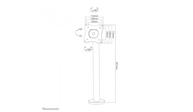 NEWSTAR POS FLAT SCREEN DESK MOUNT (BOLT-DOWN BASE) 10-32" BLACK