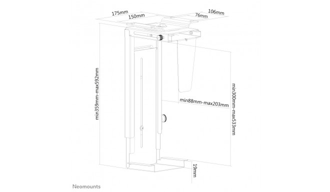 NEOMOUNTS BY NEWSTAR CPU HOLDER (HEIGHT PC: 39-54 CM / WIDTH PC: 13-23 CM)