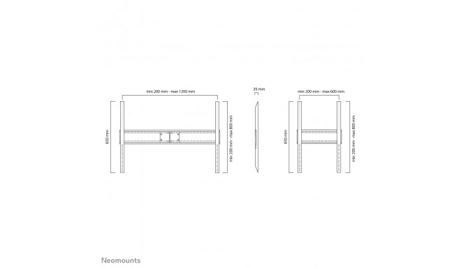 NEWSTAR FLAT SCREEN WALL MOUNT - IDEAL FOR LARGE FORMAT DISPLAYS (FIXED) - 150 KG 60-100" BLACK
