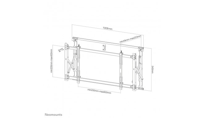NEWSTAR FLAT SCREEN WALL MOUNT FOR VIDEO WALLS (POP-OUT / STRETCHABLE) 46-52" BLACK