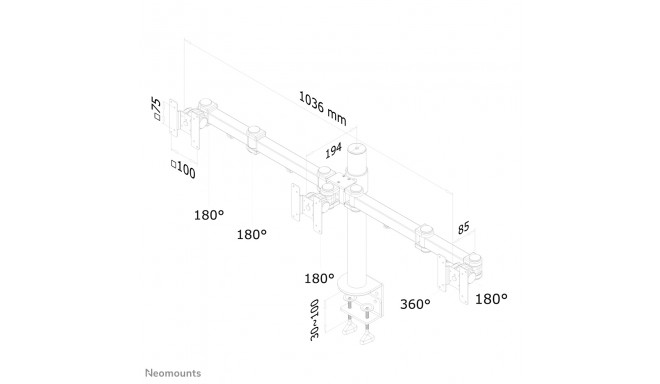 NEWSTAR FLAT SCREEN DESK MOUNT (CLAMP) 10-21" BLACK