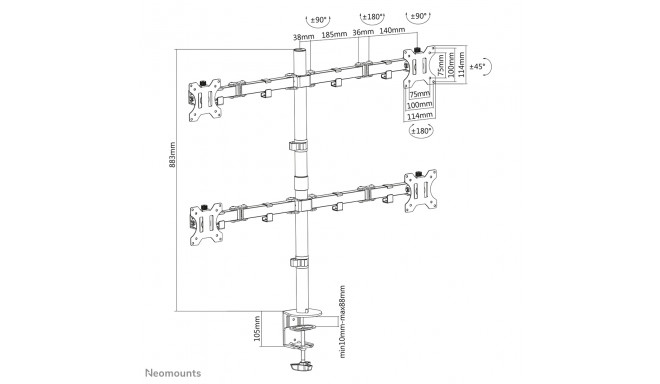 NEOMOUNTS BY NEWSTAR FLAT SCREEN DESK MOUNT (CLAMP/GROMMET)