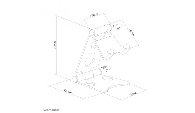 NEWSTAR PHONE DESK STAND (SUITED FOR PHONES UP TO 6,5"), SILVER