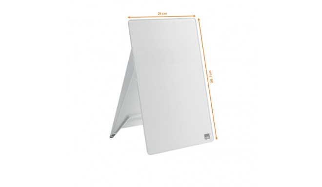 Glass Desktop Whiteboard Easel Nobo Brilliant White 22x30cm