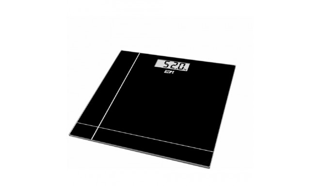 Digital Bathroom Scales EDM Crystal Black 180 kg (26 x 26 x 2 cm)