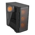 COUGAR | Uniface RGB Black | PC Case | Mid Tower / Mesh Front Panel / 4 x 120mm ARGB Fans / TG Left 