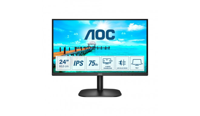 AOC 24B2XDA 23.8-tolline IPS WLED FHD 1920x1080 16:9 250 nitti 75Hz 1000:1 4ms HDMI1.4 VGA DVI Kõrva
