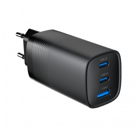 Gembird TA-UC-PDQC65-01-BK universaalne must kiire laadimisega siseruumide mobiilseadme laadija