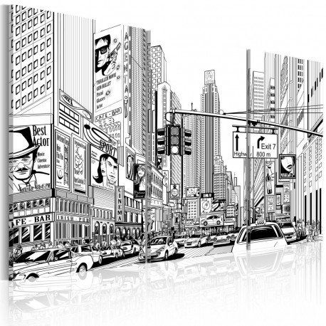Seinapilt - Black & white comic style - 90x60
