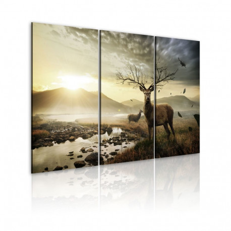 Seinapilt - Deer with a tree-like antlers - 90x60